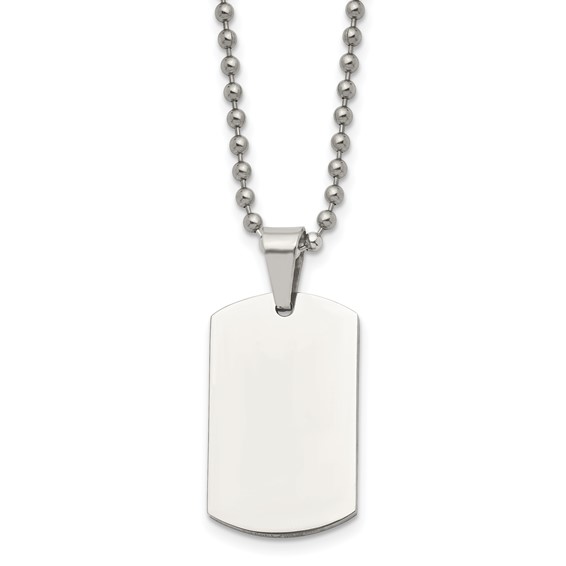 Black Stainless Steel Dog Tag Ball Chain Necklace, In stock!