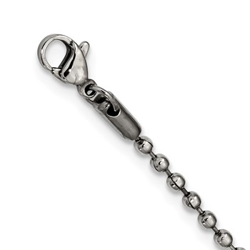 Chisel Stainless Steel Polished and Textured 2 Piece Cross Dog Tag on a 24 inch Ball Chain Necklace — alternate view