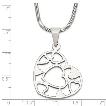 Stainless Steel Heart Pendant Necklace — alternate view