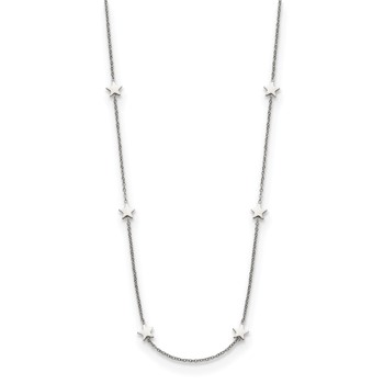 Chisel Stainless Steel Polished Stars on a 35 inch Cable Chain Necklace