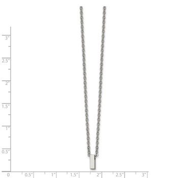 Stainless Steel Polished Letter I 18in w/2in ext Necklace — alternate view