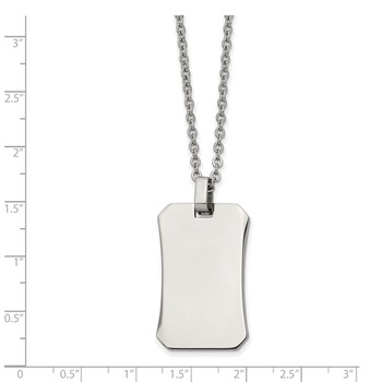 Chisel Stainless Steel Polished Dog Tag on a 22 inch Cable Chain Necklace — alternate view