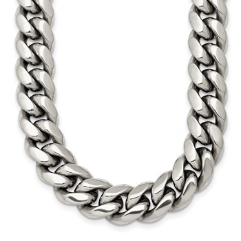 Chisel Stainless Steel Polished 10mm 20 inch Curb Link Necklace