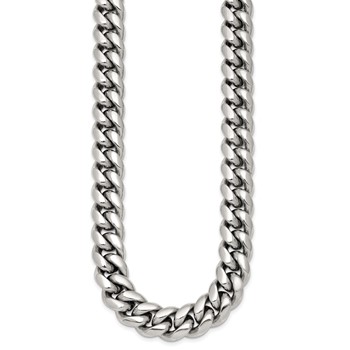 Chisel Stainless Steel Polished 12mm 20 inch Curb Link Necklace — alternate view
