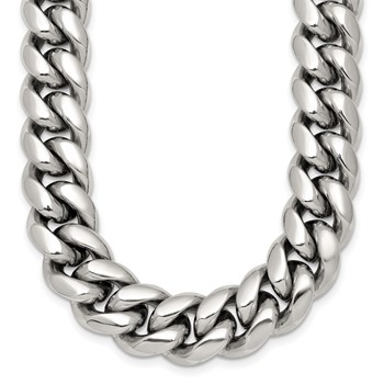 Chisel Stainless Steel Polished 12mm 20 inch Curb Link Necklace