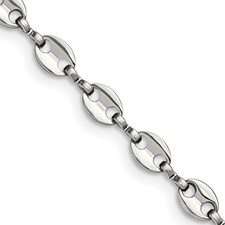 Image of Stainless Steel Polished Fancy Link 22in Chain