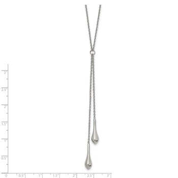 Chisel Stainless Steel Polished with 3.5 inch Dangle 16.5 inch Cable Chain Necklace — alternate view