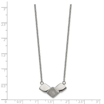 Chisel Stainless Steel Polished Laser cut Squares on a 15 inch Cable Chain with a 2.5 inch Extension Necklace — alternate view