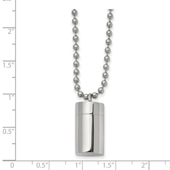 Chisel Stainless Steel Polished Capsule that Opens on a 22 inch Ball Chain Necklace — alternate view