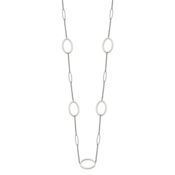 Chisel Stainless Steel Polished Fancy Oval Link 38 inch Necklace — alternate view