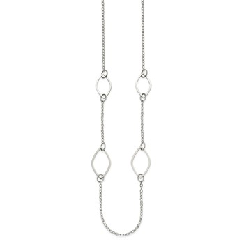 Chisel Stainless Steel Polished Fancy Link 36 inch Necklace — alternate view