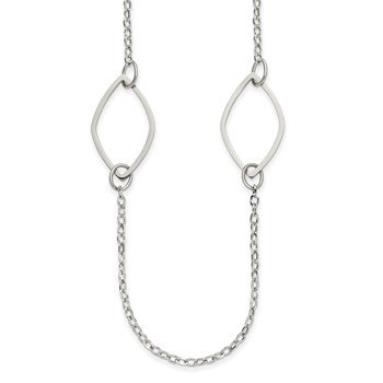 Chisel Stainless Steel Polished Fancy Link 36 inch Necklace