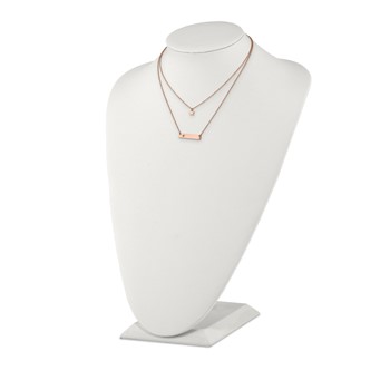 Chisel Stainless Steel Polished Rose IP-plated Star and Bar Multi Strand 15.5 inch Cable chain with a 1.5 inch Extension Necklace — alternate view