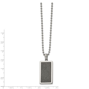Chisel Stainless Steel Polished with Black Stoving Varnish Rectangle Dog Tag on a 22 inch Ball Chain Necklace — alternate view
