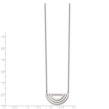 Stainless Steel Polished Half Circle 18in w/2in ext Necklace — alternate view