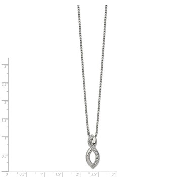 Chisel Stainless Steel Polished with Crystals Infinity Symbol on a 16 inch Box Chain Necklace — alternate view