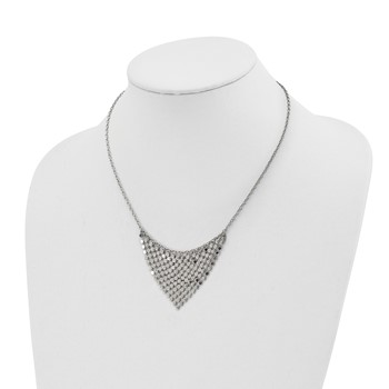 Stainless Steel Polished Fancy Dangle 17.75 inch Bib Necklace — alternate view
