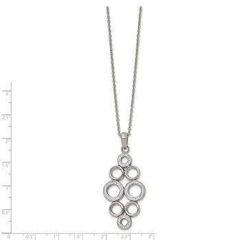 Chisel Stainless Steel Polished Preciosa Crystal Circles Pendant on a 16 inch Cable Chain with a 2 inch Extension Necklace — alternate view