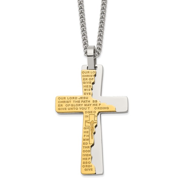 Stainless Steel BROKEN PRAYER Cross Necklace