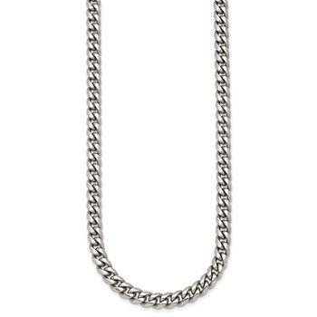 Chisel Stainless Steel Polished 6mm 20 inch Curb Link Necklace — alternate view