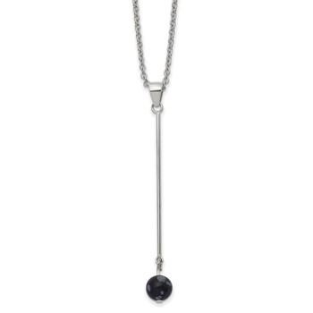 Chisel Stainless Steel Polished Snowflake Stone Pendant on a 14.75 inch Cable Chain with a 2.5 inch Extension Necklace