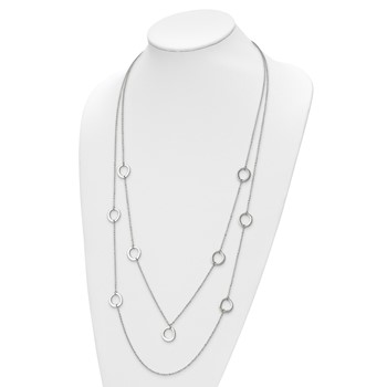 Chisel Stainless Steel Polished with Circles 2-Strand 31 inch Necklace — alternate view