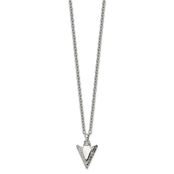 Chisel Stainless Steel Brushed and Polished Arrowhead Pendant on a 19.5 inch with .75 inch Extension Cable Chain Necklace — alternate view