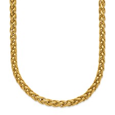 Image of Chisel Stainless Steel Polished Yellow IP-plated 24 inch Spiga 4mm Chain Necklace