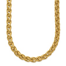 Image of Chisel Stainless Steel Polished Yellow IP-plated 24 inch Spiga 6mm Chain Necklace