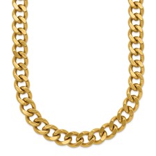 Image of Chisel Stainless Steel Polished Yellow IP-plated 8mm 24 inch Curb Chain Necklace