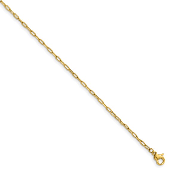 Stainless Steel Polished Yellow IP Enlongated Open Link 20in Chain Necklace Stainless Steel Polished Yellow IP Enlongated Open Link 20in Chain Necklace