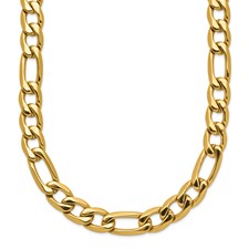 Image of Chisel Stainless Steel Polished Yellow IP-plated 7.50mm 23.5 inch Figaro Necklace