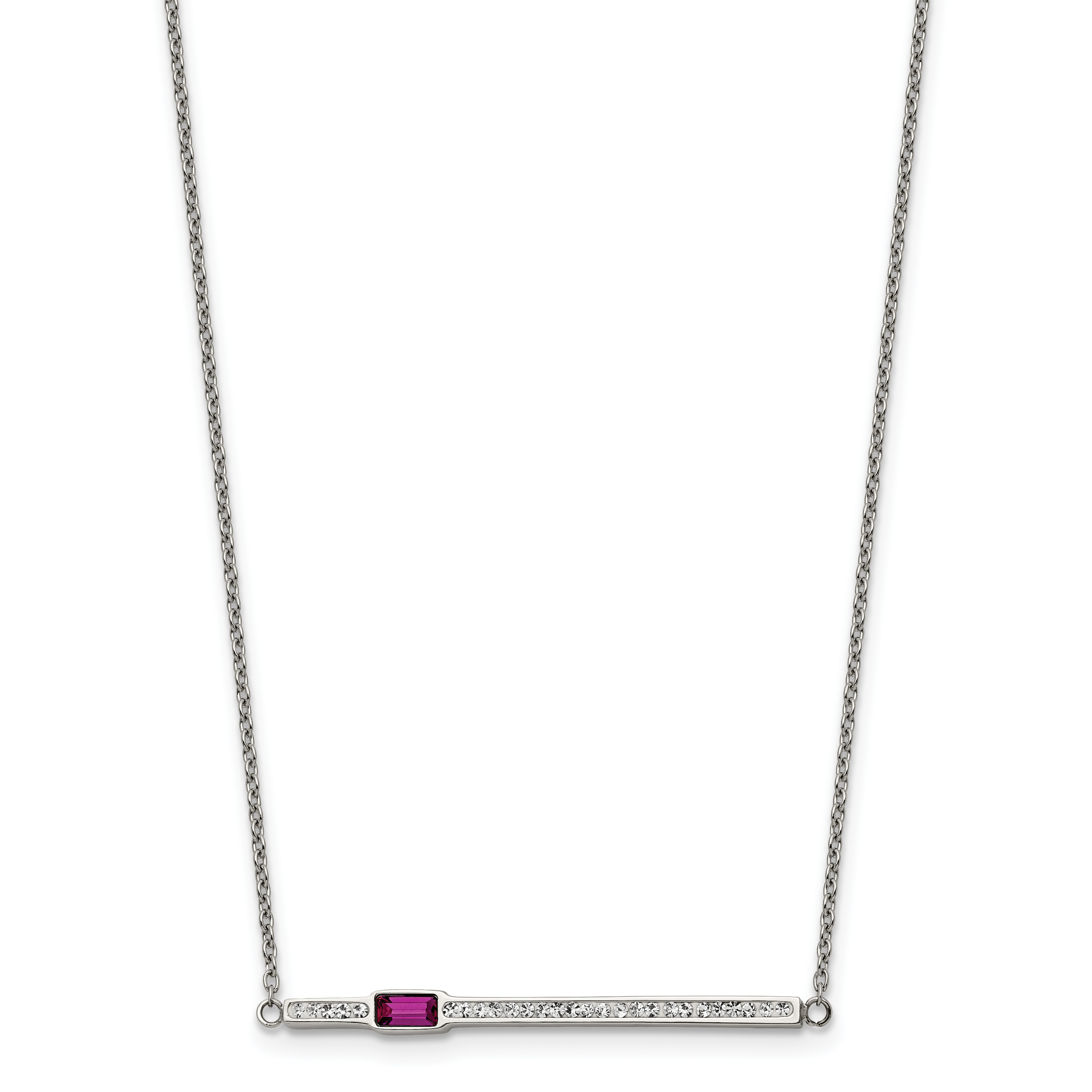 Stainless Steel Polished Preciosa Red Glass w 2.75in ext. Bar Necklace Quality Gold Canada