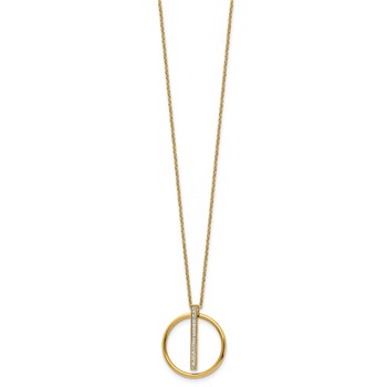 Chisel Stainless Steel Polished Yellow IP-plated with Preciosa Crystal Pendant on a 16 inch Cable Chain with a 2 inch Extension Necklace — alternate view
