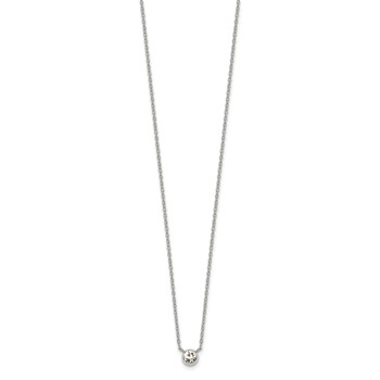 Chisel Stainless Steel Polished Glass Pendant on a 16 inch Cable Chain with a 2 inch Extension Necklace — alternate view