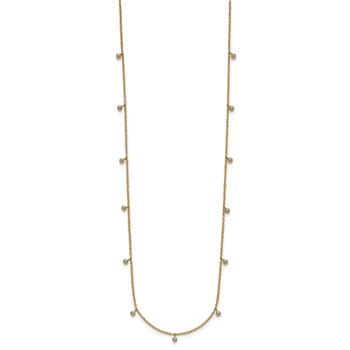 Chisel Stainless Steel Polished Yellow IP-plated Clear Crystal 17.5 inch with 2 inch Extension Necklace — alternate view