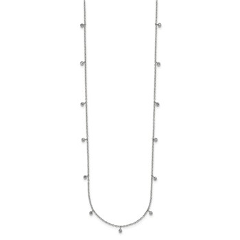 Chisel Stainless Steel Polished Clear Crystal 17.5 inch with 2 inch Extension Necklace — alternate view
