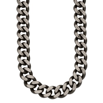Chisel Stainless Steel Oxidized 13.75mm 24 inch Curb Chain — alternate view