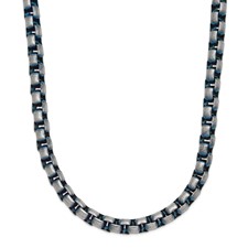 Image of Chisel Stainless Steel Polished Blue IP-plated 6mm 22 inch Rolo Chain Necklace
