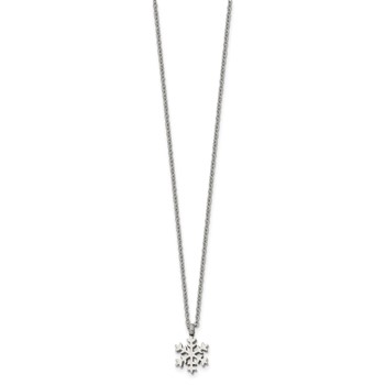 Chisel Stainless Steel Polished Snowflake Pendant on a 20.25 inch Plus 1 inch Extension Cable Chain Necklace — alternate view
