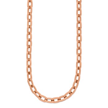 Chisel Stainless Steel Polished Rose IP-plated 16 inch Plus a 2.5 inch Extension Cable Link Necklace — alternate view