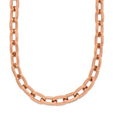 Image of Chisel Stainless Steel Polished Rose IP-plated 16 inch Plus a 2.5 inch Extension Cable Link Necklace