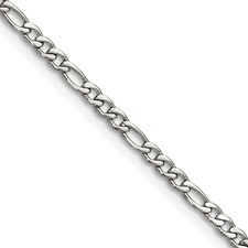 Image of Chisel Stainless Steel Polished 3mm 20 inch Figaro Chain