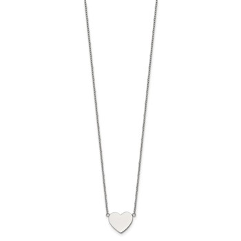 Chisel Stainless Steel Polished Heart on a 16 inch Plus 2 inch Extension Cable Chain Necklace — alternate view