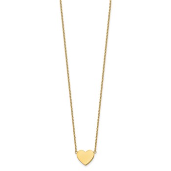 Chisel Stainless Steel Polished Yellow IP-plated Heart on a 16 inch Plus a 2 inch Extension Cable Chain Necklace — alternate view
