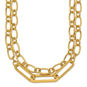 Chisel Stainless Steel Polished Yellow IP-plated Layered 18 inch Plus a 2 inch Extension Necklace