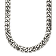 Image of Chisel Stainless Steel Polished 8mm 24 inch Curb Link Necklace