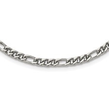 Image of Chisel Stainless Steel Polished 4mm 24 inch Fancy Figaro Chain Necklace