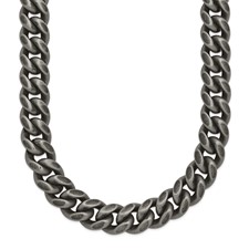 Image of Chisel Stainless Steel Antiqued and Brushed 10mm 24 inch Curb Link Necklace