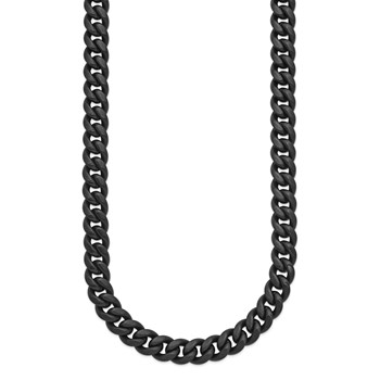 Chisel Stainless Steel Brushed 8mm Black IP-plated 20 inch Curb Link Necklace — alternate view